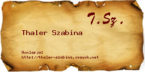 Thaler Szabina névjegykártya