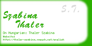 szabina thaler business card